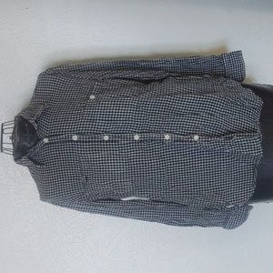 Checkered Long Sleeve Button Up Blouse